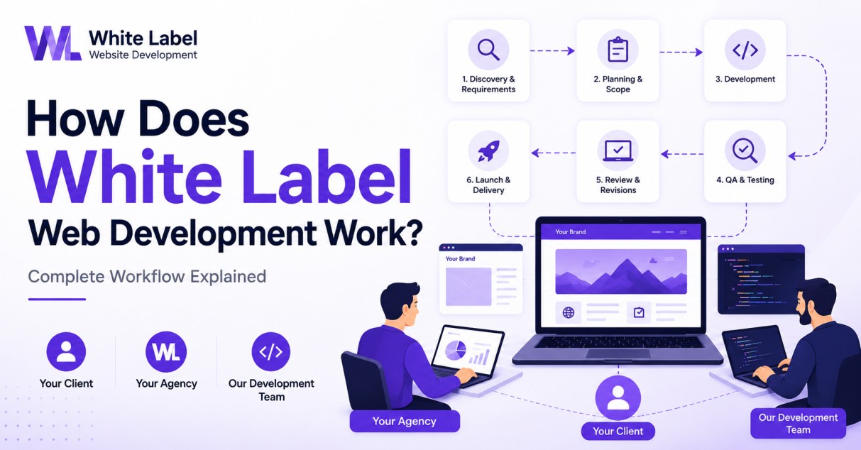 How white label web development works: client to agency to delivered website